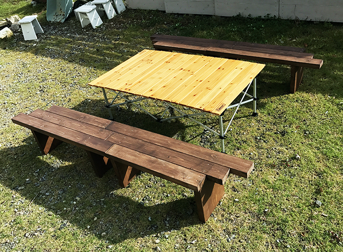 ガーデンベンチ 兼 囲炉裏テーブル DIY