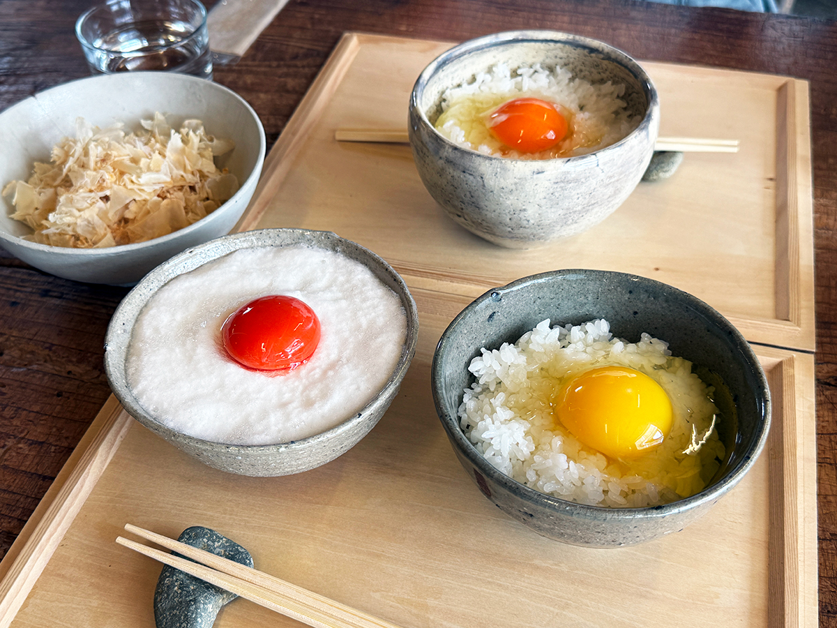 枯れ木に花 卵かけご飯